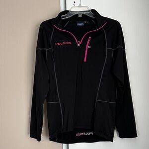 Pure Polaris Black and Pink Women's Long Sleeve Top Sz Large